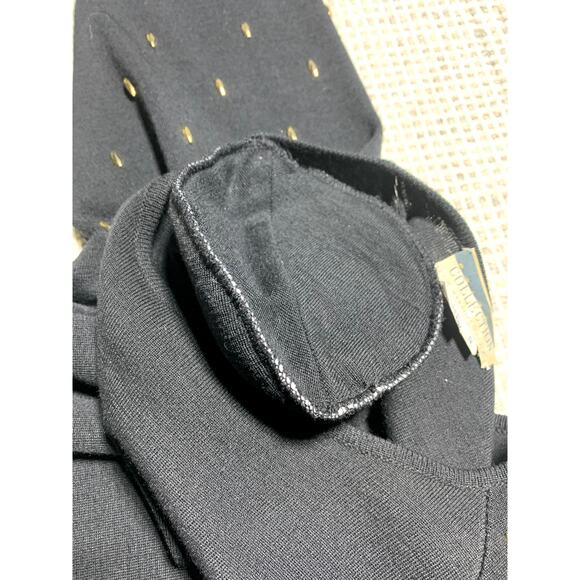 Vintage Marshall Fields Private Collection Womens S Black Fitted Wool Dress - Picture 4 of 6